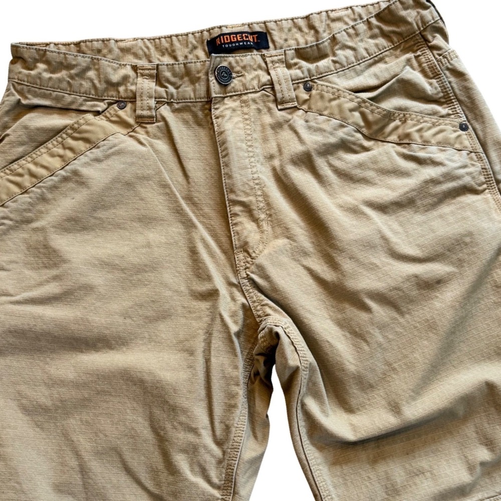 Ridgecut Toughwear Mens 38x34 Khaki Ripstop Reinforced Knee Work Pants RC11011